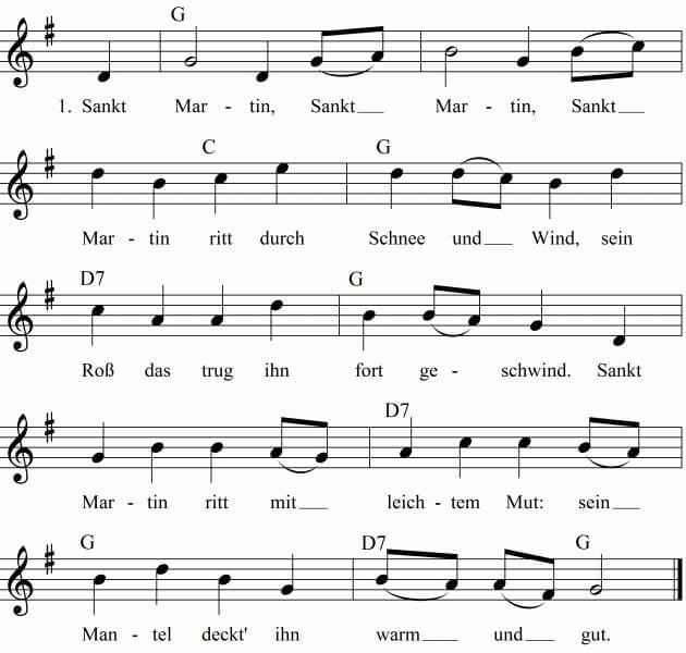 Noten zum Lied -Sankt Martin- Noten zum Lied -Sankt Martin-